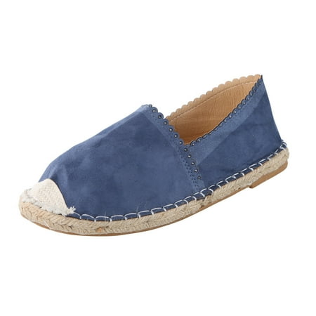 

Mackneog Casual Shoes For Women Ladies Flat Work Shoes Linen Bottom Casual Shoes Gift on Clearance