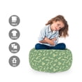 thumbnail image 2 of Oriental Green Storage Toy Bag Chair, Vintage Retro Looking Calligraphic Alphabet Letters Repetitive Drawing, Stuffed Animal Organizer Washable Bag, Small Size, Pale Yellow, by Ambesonne, 2 of 3