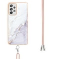 thumbnail image 3 of Alytech Galaxy A72 5G Case, Galaxy A72 4G Case, Soft TPU Rubber Stylish Marble Shockproof Anti-scratch Slim Lightweight Back Cover with Lanyard for Samsung Galaxy A72 5G/ Galaxy A72 4G, White, 3 of 4