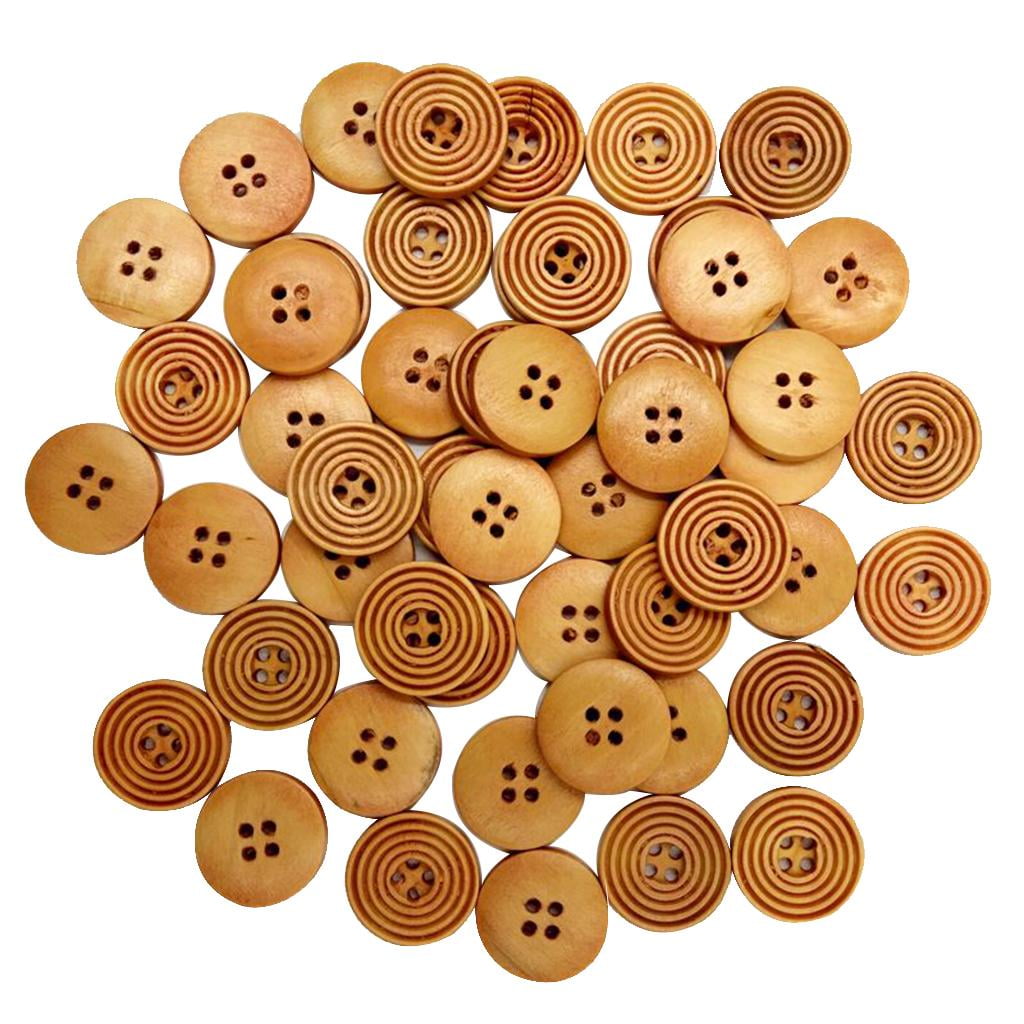 Abbraccia 5x100 Pieces Wooden Buttons Spiricle 20mm with Four Holes Light Coffee Color 5 Pcs