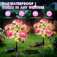 thumbnail image 2 of Oziral Solar Garden Lights Outdoor, 2 pack Waterproof LED Flower Solar Powered Stake Lights, Patio Lawn Grave Backyard Pathway Yard Decor, 8 Modes, 2 of 9