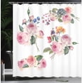 thumbnail image 4 of Ambesonne Rose Shower Curtain, English Wild Roses Bouquet, 69"Wx84"L, Multicolor, 4 of 5