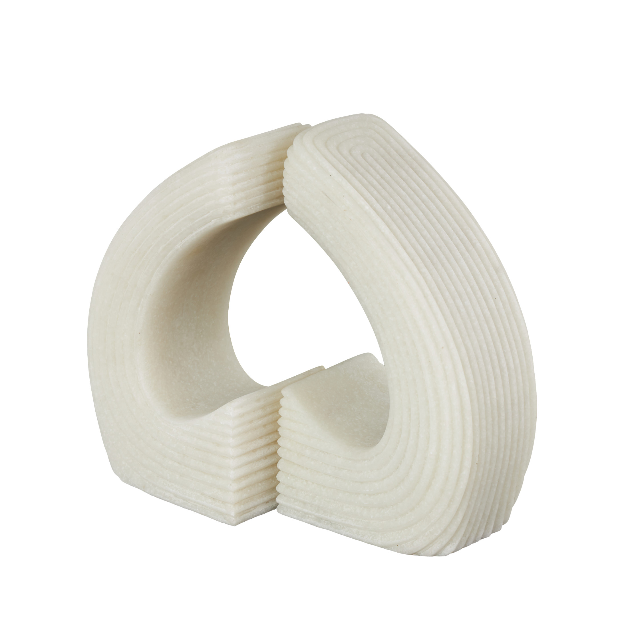 DecMode 4" Heart Inspired Geometric White Polystone Bookends with Shimmer Details (Set of 2)