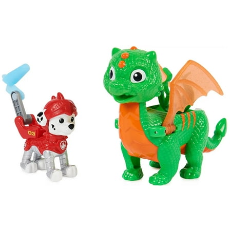 Spin Master Games Paw Patrol Set, Rescue Knights Marshall And Dragon Jade Action Figures