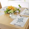 thumbnail image 4 of Ambesonne Compass Place Mats Set of 4, Floral Design Drawing, Standard Size, Cream Dark Green, 4 of 6
