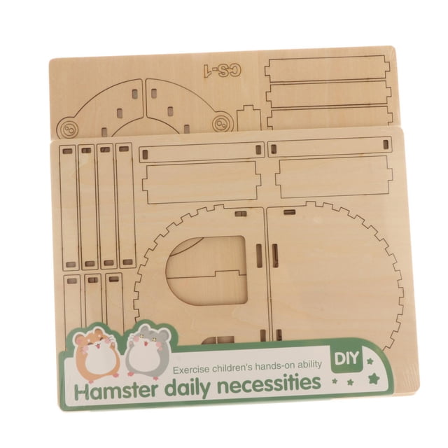 HILABEE Creative Wooden House Puzzles Toy Early Learning Early Development Small Hamster A