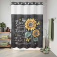 thumbnail image 5 of No Hook Shower Curtain with Built-in Rings - Inspirational Words Sunflower Washable Waterproof Fabric Bathroom Curtains for Hotel,Rentals, Stall 48 X 72 Inch , Farmhouse Vintage Floral, 5 of 8