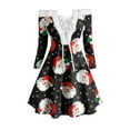 thumbnail image 1 of Vestidos de Navidad Para Mujer, Informal, Estampado Navideño, Manga Larga, Hombros Descubiertos, Vestido A La Rodilla, Minivestido de Fiesta Odeerbi ODB202890, 1 of 5