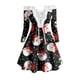 thumbnail image 1 of Vestidos de Navidad Para Mujer, Informal, Estampado Navideño, Manga Larga, Hombros Descubiertos, Vestido A La Rodilla, Minivestido de Fiesta Odeerbi ODB202890, 1 of 5