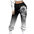 thumbnail image 1 of Pantalones de chándal sueltos con estampado degradado a la moda para mujer, pantalones casuales de cintura alta Fridja  hfkajh99884, 1 of 5