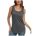 thumbnail image 2 of CAIXIA Sports Tops for Women Sleeveless Cropped Tank Tops Scoop Neck Undershirt Running Muscle Tank Yoga Shirts Oversized Gym Clothes,Grey, 2 of 4