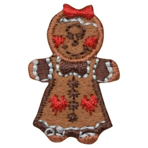 Small Gingerbread Girl - Christmas - Iron on Applique/Embroidered Patch
