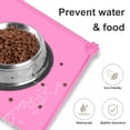 thumbnail image 2 of Rirool Silicone Dog Cat Bowl Mat - 18.5" x 11.5" - Non-Slip Waterproof Pet Feeding Mat - Black - Pink, 2 of 7