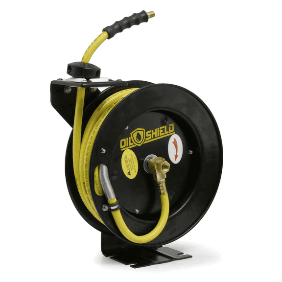 OilShield Rubber Air Hose Reel Heavy Duty Single Arm Assembly 3/8" x 35'