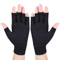 thumbnail image 1 of Gants de Compression de Récupération Sportive Unisexes Antidérapants Demi-Doigts, Noir, G, 1 of 5
