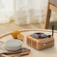 thumbnail image 3 of (Color madera) Altavoces Bluetooth inalámbricos, altavoces portátiles pequeños para decoración de oficina en el hogar, regalos para mamá, novia, hombres, 3 of 5