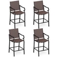thumbnail image 1 of Gymax Outdoor Counter Height Bar Stools Set of 4 w/ Back Armrest & Footrest, 1 of 10