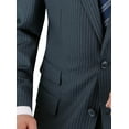 thumbnail image 4 of LN LUCIANO NATAZZI Italian Men's Suit 180'S Cashmere Wool Ticket Pocket Stripe Charcoal Stripe, 4 of 7