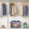 thumbnail image 4 of 1-Pack Square Closet Organizers with Handles Open Basket Bins Watercolor Winter Landscape Storage Basket for Home Office, 4 of 7