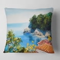 thumbnail image 2 of Designart House near the Sea - Landscape Printed Throw Pillow - 18x18, 2 of 5