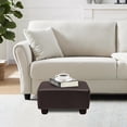 thumbnail image 2 of Small Foot Stool Ottoman Footstool with Legs Under Desk Footrest for Living Room Bedroom and Office, Dark Brown, 2 of 14