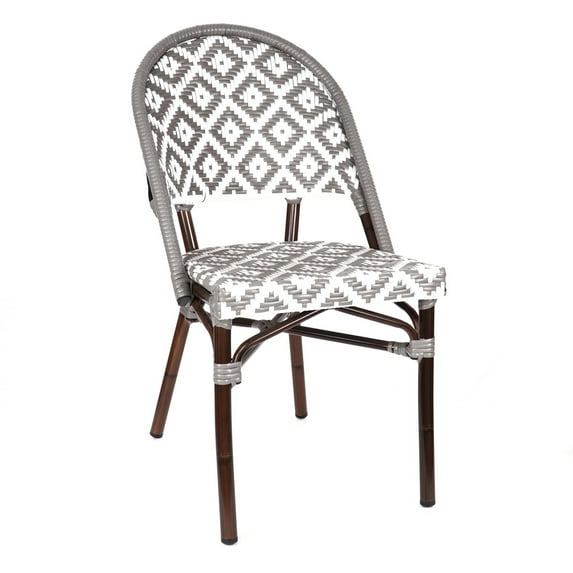 de La Paix Aluminum Bamboo Stackable Side Chair