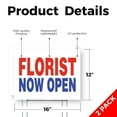 thumbnail image 2 of Florist Now Open Yard Sign 2 Pack of 12 Inch x 16 Inch Single Sided Weatherproof Heavy-Duty Plastic with Stake | Grand Opening, Floral Arrangements, Retail Promotions | Made in USA, 2 of 7