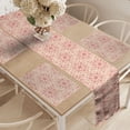 thumbnail image 2 of Ambesonne Antique Table Runner & Placemats, Curvy Flowers, Placemat 4 pcs + Runner 14"x90", Dark Coral Beige, 2 of 2