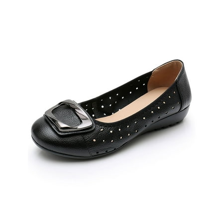 

UKAP Women Wedding Anti-Slip Slip On Wedges Ladies Dance Round Toe Pumps Lightweight Flat Shoes
