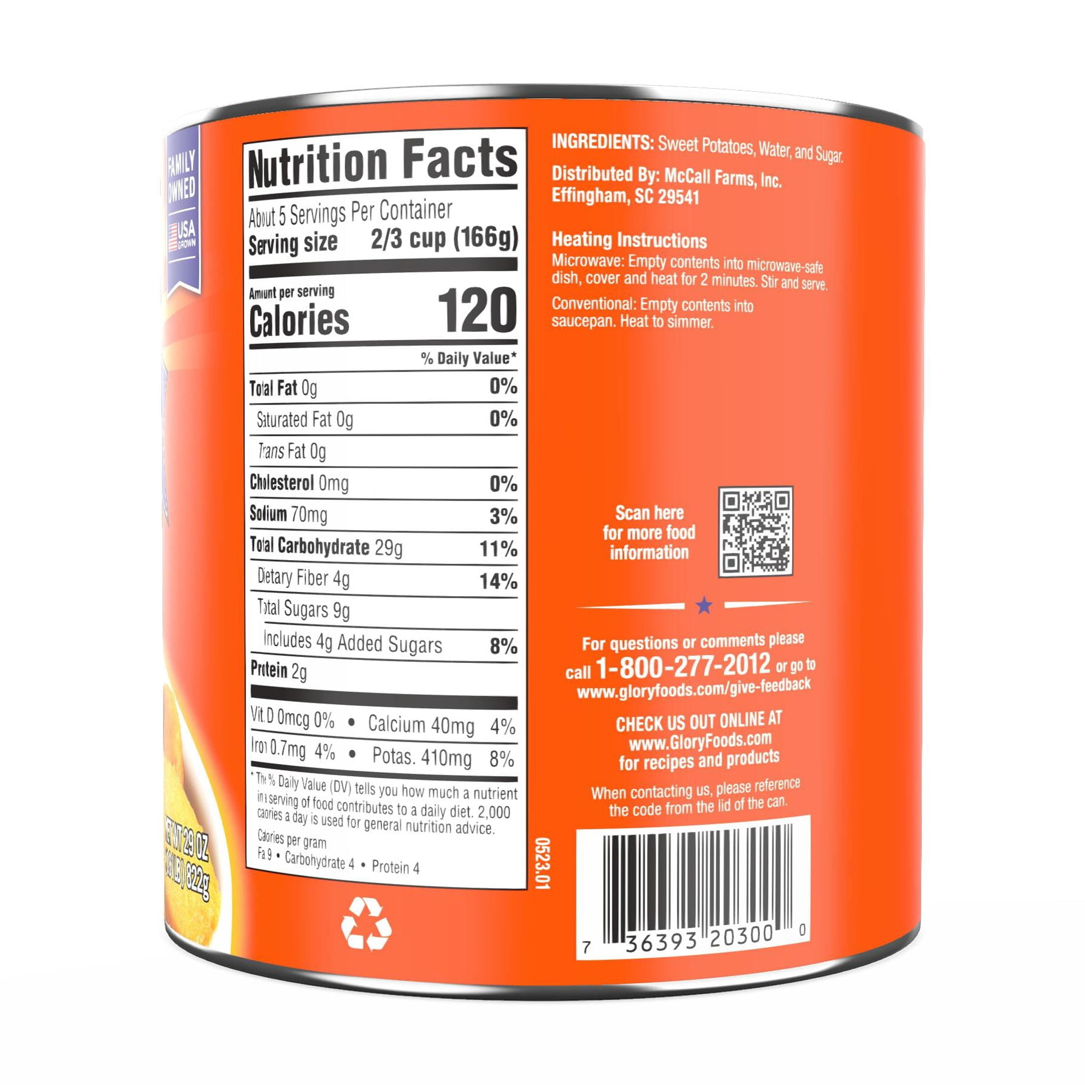 (5 pack) Glory Foods Canned Seasoned Cut Sweet Potatoes,, 29 oz Can