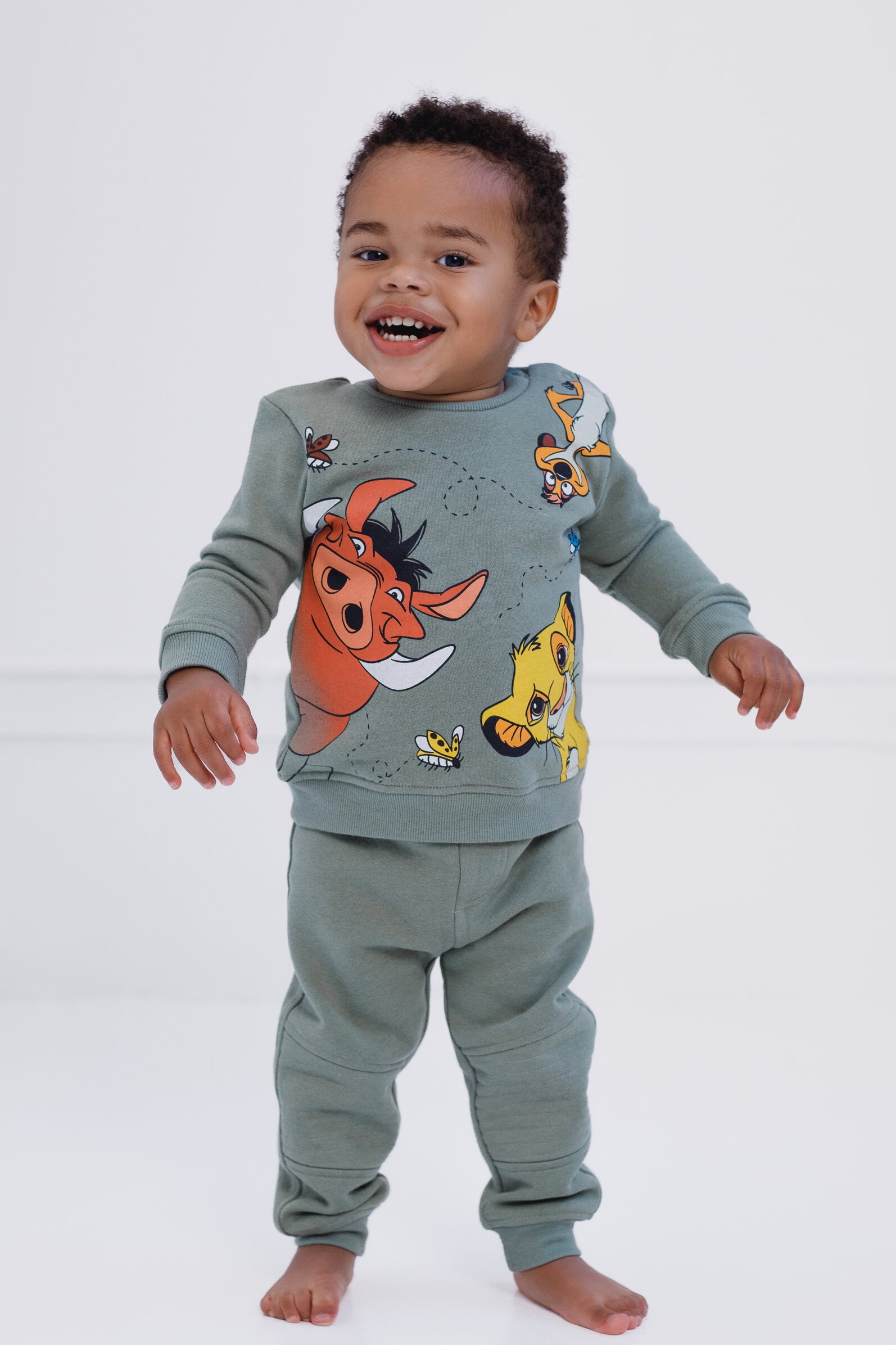 Disney Lion King Baby Boys' Fleece Sweatshirt and Pants Set Lion King Green