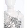 thumbnail image 6 of TSSOE Boys Girls Cheerleading Stage Performance Shirt Athletic Hip Hop Jazz Tank Crop Tops Sequins Dance Vest A Silver 5-6, 6 of 8