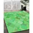 thumbnail image 3 of Ahgly Company Machine Washable Indoor Rectangle Transitional Neon Green Area Rugs, 8' x 12', 3 of 7