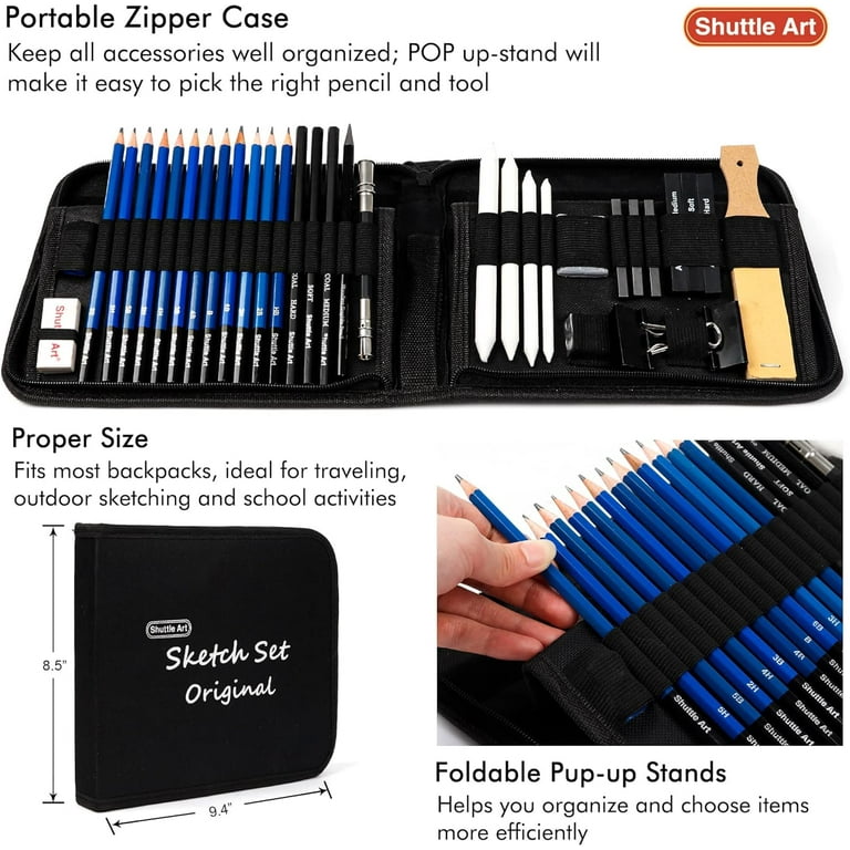 Derkonig Drawing Pencils And Sketch Art Set For Kids, Teens
