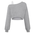 thumbnail image 2 of Krdevn Asymmetrical Off-the-Shoulder Long Sleeve Crop Sweatshirt (Big Girls),15-16 Years, 2 of 3
