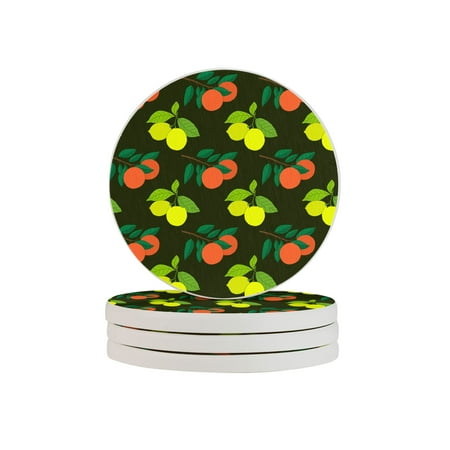 

Circular Drink Coasters Set Flower Pattern Background Beautiful Home Decor Diatomite Heat-Resistant Diatomite Protect Table Countertop