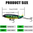 thumbnail image 5 of 5PCS Whopper Fishing Lure, Bass Popper Lure kit, Topwater Fishing Lures with Box, 5 of 7