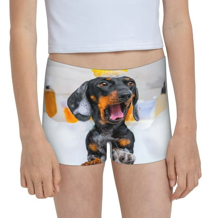 Pofeuu Puppy Sits In Bathtub Print Soft Cotton Girls Boyshort panties Toddler Underwear-X-Small