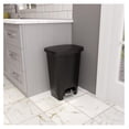 thumbnail image 3 of Premium 13 Gallon Trash Can - Plastic Kitchen Waste Bin with Odor Protection of Lid, Stainless Steel Step On Foot Pedal and Garbage Bag Rings, Black, 3 of 6