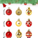 thumbnail image 2 of 50 piezas de bolas navideñas de 40 mm Adornos para árbol de Navidad de oro rojo Adornos para árbol de Navidad irrompibles con cuerda Adecuado para decoración de fiesta navideña, 2 of 5