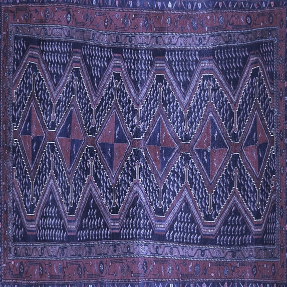 Ahgly Company Indoor Square Persian Blue Traditional Area Rugs, 4' Square