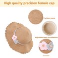 thumbnail image 3 of 56-58cm hat circumference women's sun hat summer straw hat sunscreen sun hat and straw bag set - Khaki, 3 of 5