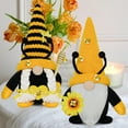 thumbnail image 4 of Bee Gnome Decoration, 2-Pack Handmade Bumble Bee Plush Gnomes, Mr. and Mrs. Bee Design with Pointed Hats and Cute Beard/Braid, World Bee Day Summer Party Birthday Tiered Tray, 4 of 8
