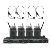 D Debra Audio D-440 UHF 4-Channel Wireless Microphone System with 4 Cordless Mics (4 Bodypack)
