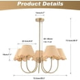 thumbnail image 2 of KCO Lighting 5 Light Boho Rattan Chandelier Farmhouse Antique Brass Chandelier Modern Gold Hanging Light, 2 of 7