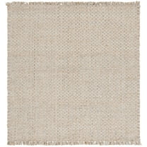 SAFAVIEH Natural Fiber Clarence Solid Area Rug, Natural/Ivory, 6' x 6' Square