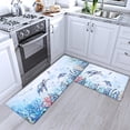 thumbnail image 3 of Ocean Kitchen Rugs Sets of 2, Marine Life Kitchen Mats Cushioned Anti Fatigue, Waterproof Nautical Kitchen Rugs Non Slip Washable, Sea Turtle Kitchen Floor Mat Blue, 17'''' x 47'''' + 17'''' x 30'''', 3 of 5