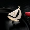 thumbnail image 4 of Earrings Fashion Autumn and Winter Clothing Mother Shell Zircon Inlaid High-end Pins Smooth Sailing Creative Design Sailing Brooch, 4 of 10