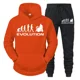 thumbnail image 3 of Sudadera con capucha de moda para hombre y mujer, con estampado de baterista Evolution, divertida y a la moda, con manga larga y pantalones deportivos para otoño, 3 of 5