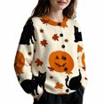 thumbnail image 2 of Tiijoy Girls Halloween Knit Cardigan Fall Winter Cute Sweater Knitwear, Beige, Sizes 5-14, 2 of 4
